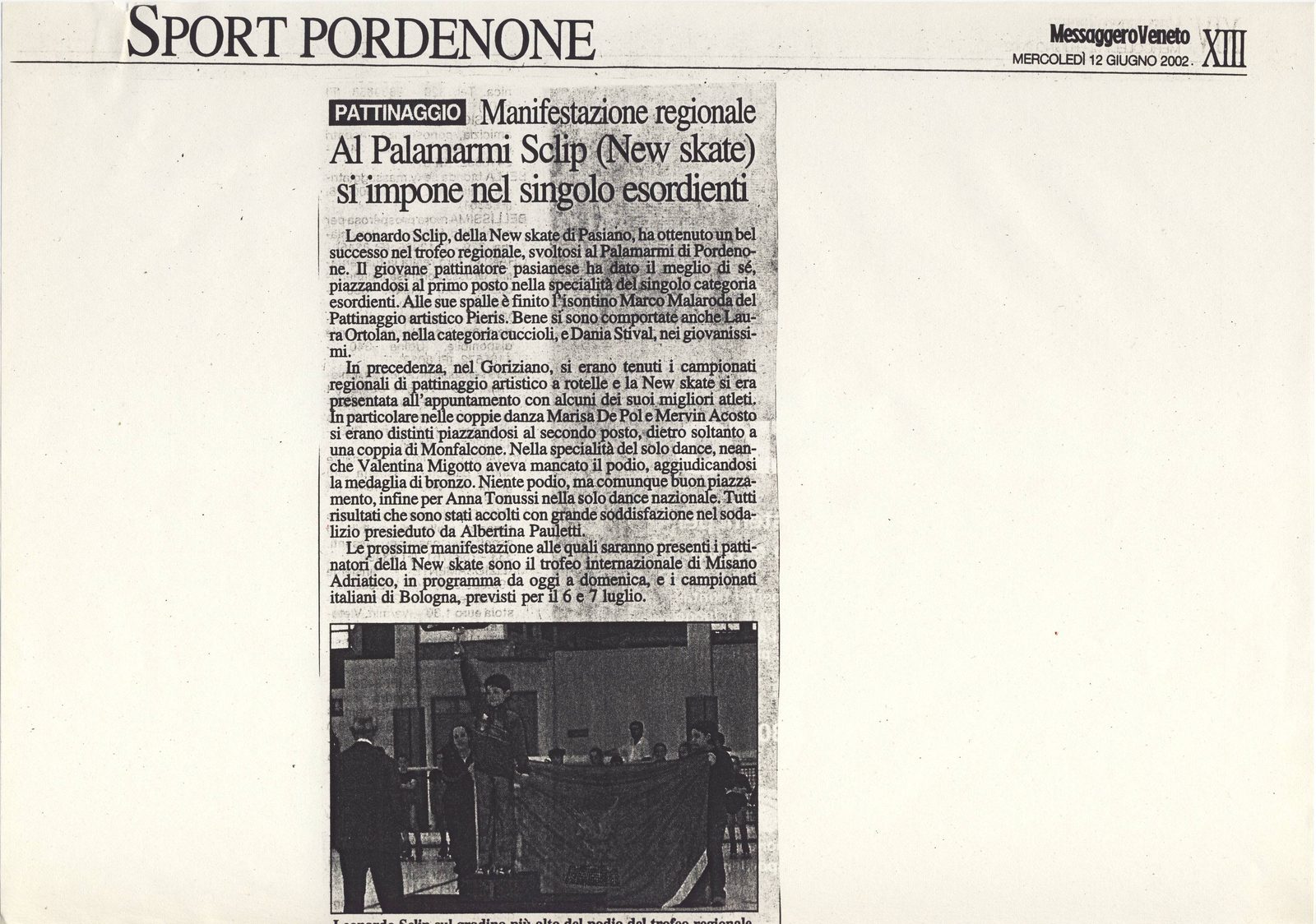 Campionati regionali FIHP-FVG 2002: coppie danza, solo dance e singolo