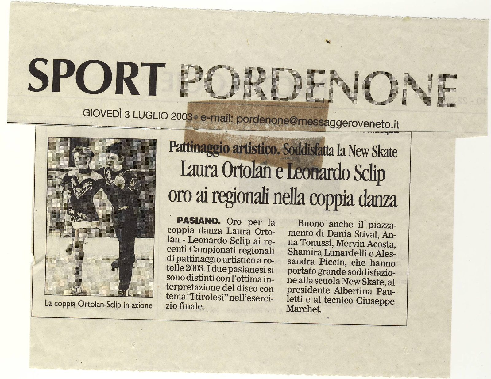 Laura Ortolan e Leonardo Sclip oro ai regionali nella coppia danza