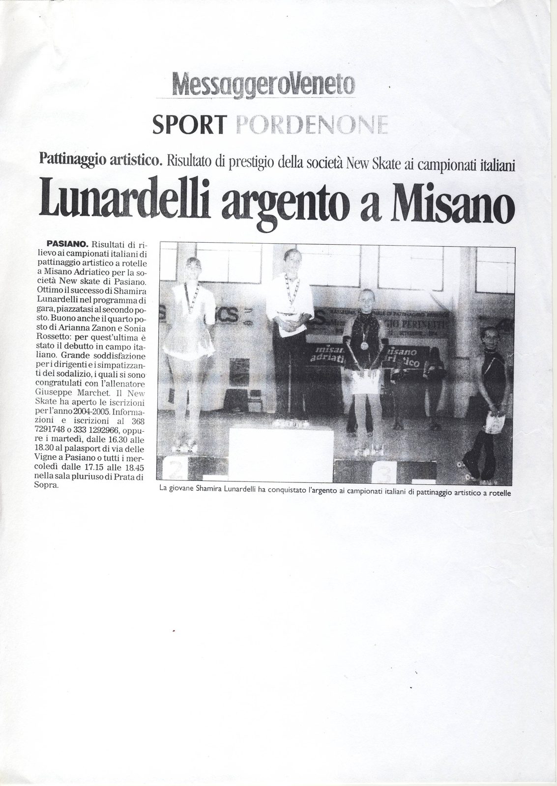 Shamira Lunardelli argento ai campionati italiani di Misano Adriatico
