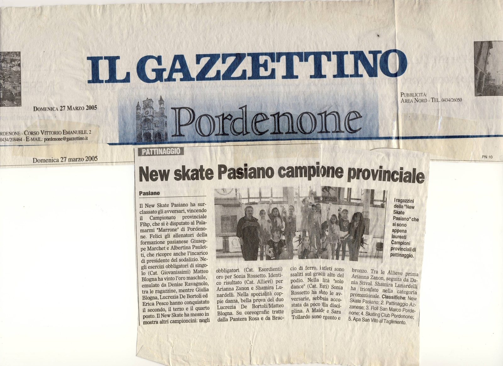 New Skate Pasiano campione provinciale FIHP 2005