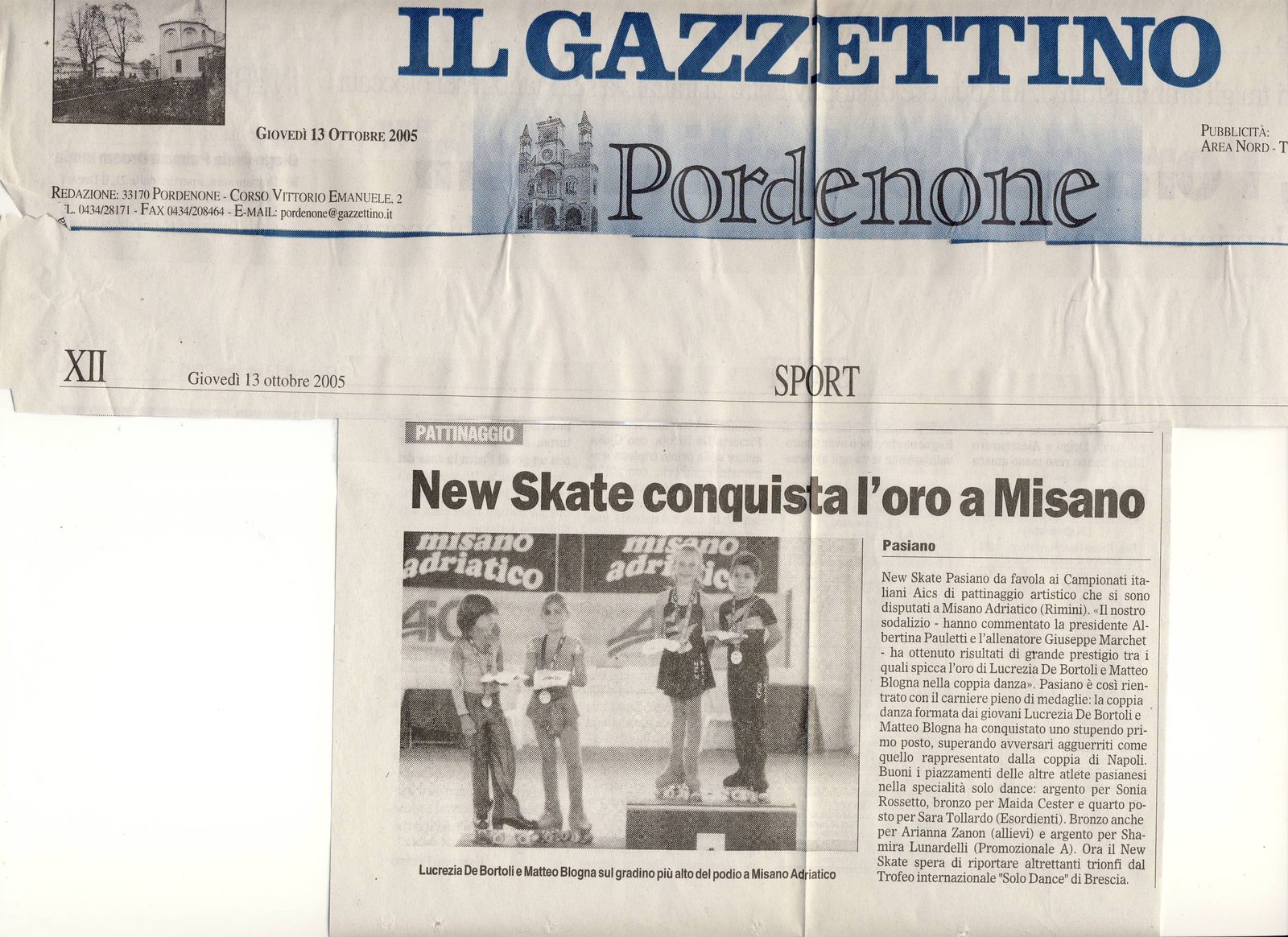 Campionati Italiani AICS 2005 a Misano Adriatico: New Skate conquista l'oro