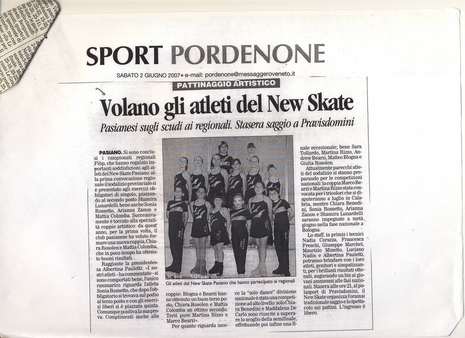 Campionati regionali FIHP 2007: New Skate sul podio