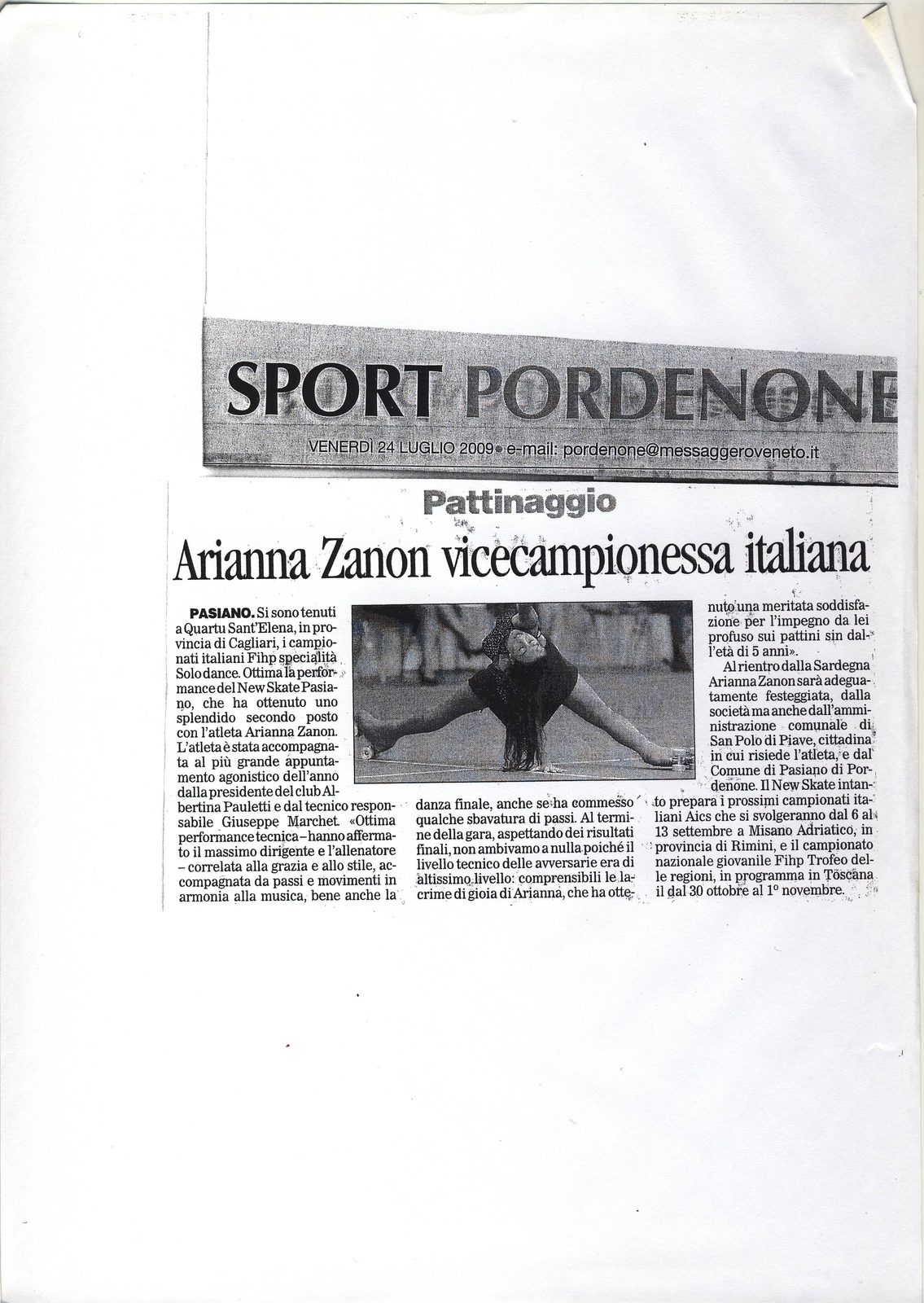 Arianna Zanon Vice Campionessa Italiana di solo dance in Sardegna nel 2009